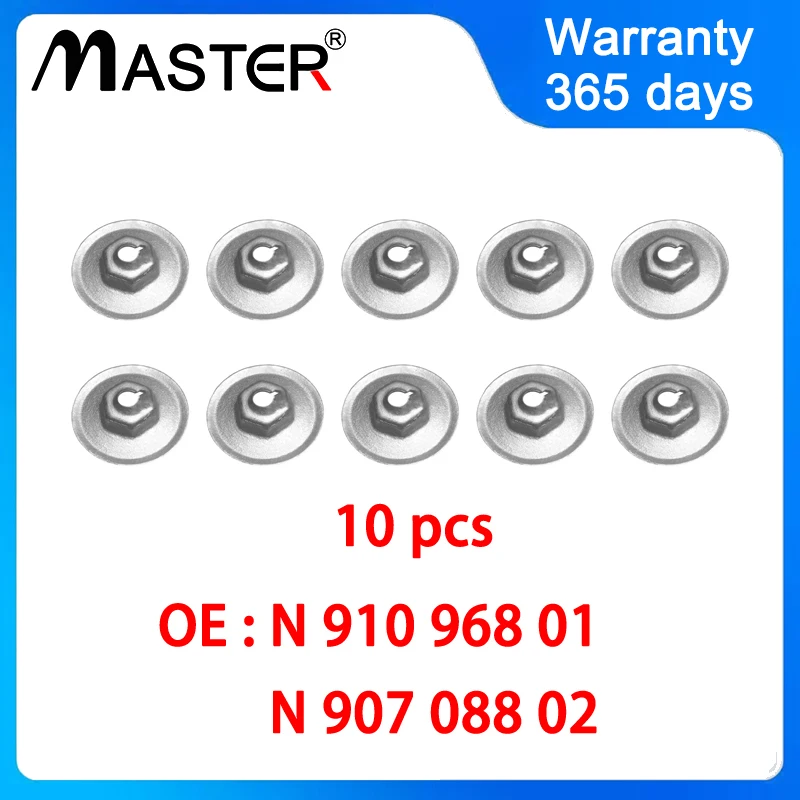 Exhaust Heat Shield Nut Metal Insulation Panel Fastener Washers N91096801 N90708802 for Audi VW Skoda N 910 968 01 N 907 088 02