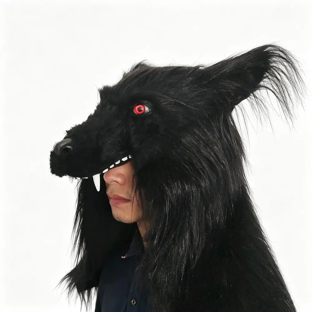 Wolfsmaske, Latex-Wolf-Kostümmaske für Halloween-Partys und Cosplay – Detail 2