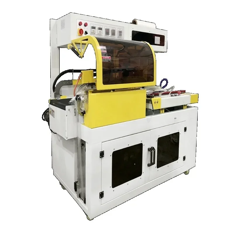 【Brand new】L Bar Press and Shrink Pleat Wrap Packaging Machine for POF Film 220V 1 Phase, 15-30 Package/min