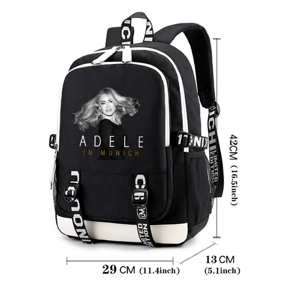 Adele Munich Tour Print zaino donna ragazze moda viaggio zaini a tracolla regolabili borsa da scuola all\'aperto per i fan