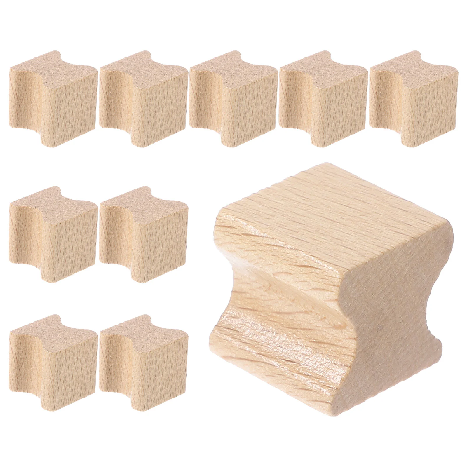 

10 Pcs Wooden Seal Smooth Carving DIY Blank Stamper Square Self Making Photo Baby