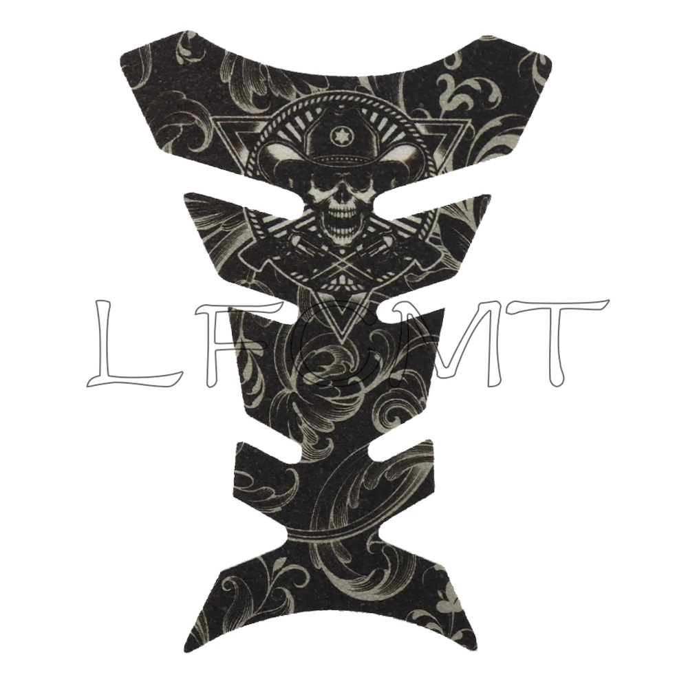 Frosted Anti Slip Motorrad Tankpad Totenkopf Aufkleber Heizöl Gas Tank Pad Schutz Aufkleber Universal Fit für Yamaha Suzuki Honda