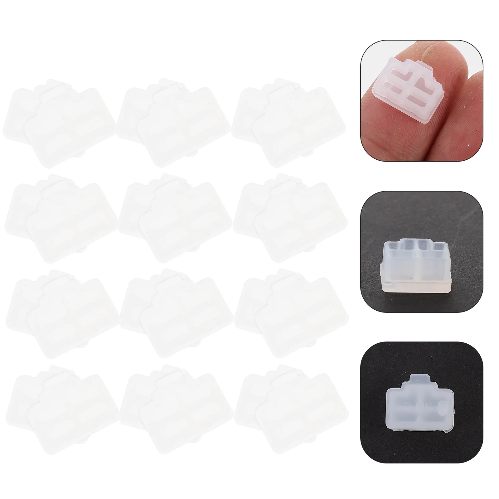 

50 Pcs Dust Plug 50pcs Ethernet Hub Port Cover Jack Cap for Computer Laptop Protector