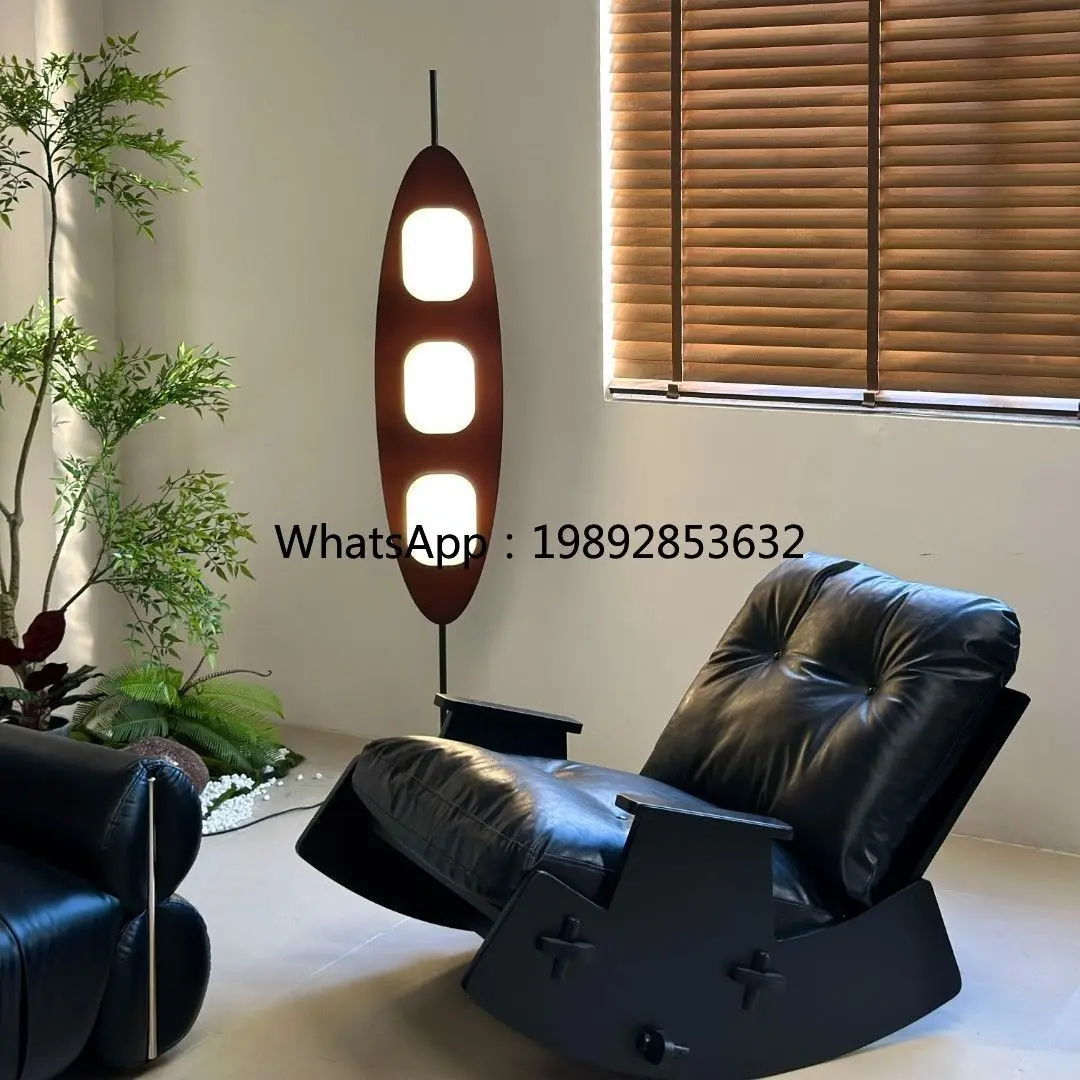 LYY Ancient Style Solid Wood Rocking Chair Single Sofa Lazy Full Craft Leisure Living Room Black Full Black