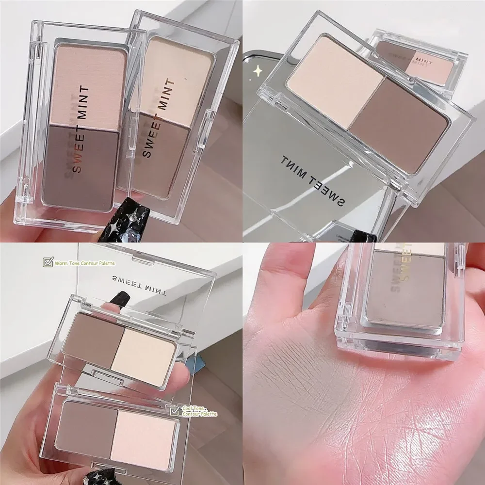 Two-color Nose Shadow Powder Highlighter Contouring Palette Side Shadow V Face Matte Brightening Multifunction Makeup Palette