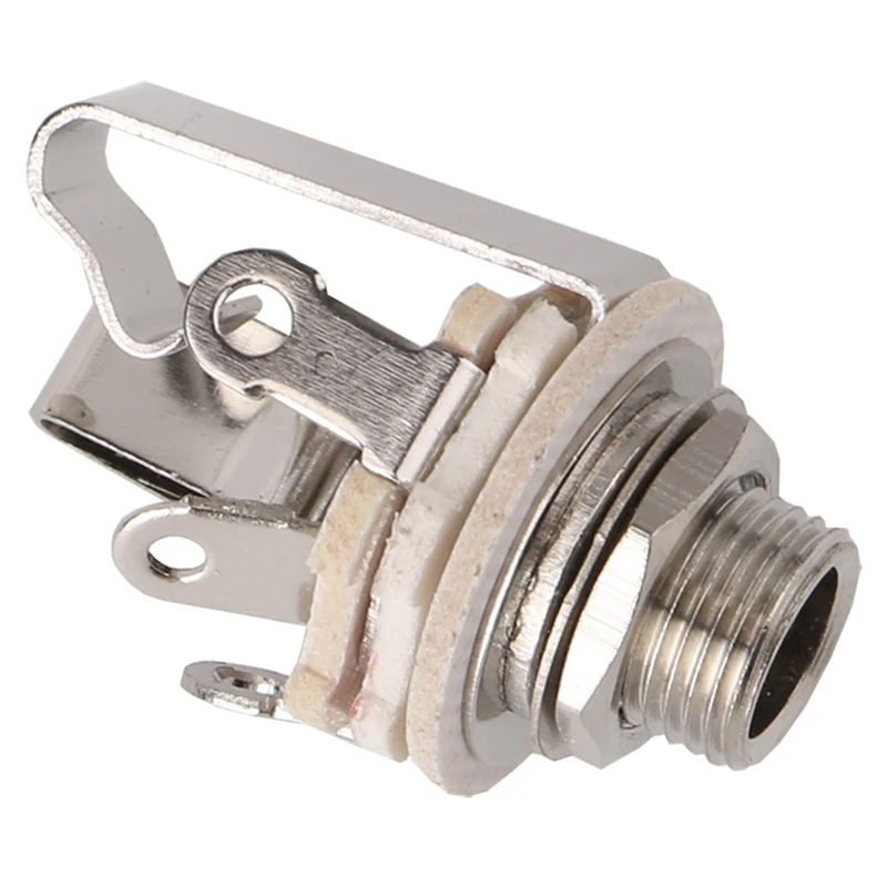 Jack 6.5 soket steker konektor kabel Audio dua saluran dengan saklar Stereo 6.5 perempuan untuk gitar