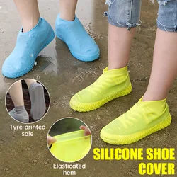 Capas impermeáveis de sapato de silicone, Borracha antiderrapante Rain Boot Overshoes, Protetor Unisex Sneakers, Tampa de sapatos reutilizáveis