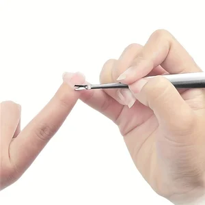 1pc Professionelle Nagelhaut Pusher Edelstahl Nagelhaut Remover Calo Skin Dead Fork Maniküre Pedikürewerkzeuge 10 Hauptverkäufe des Nagelspatils - №6