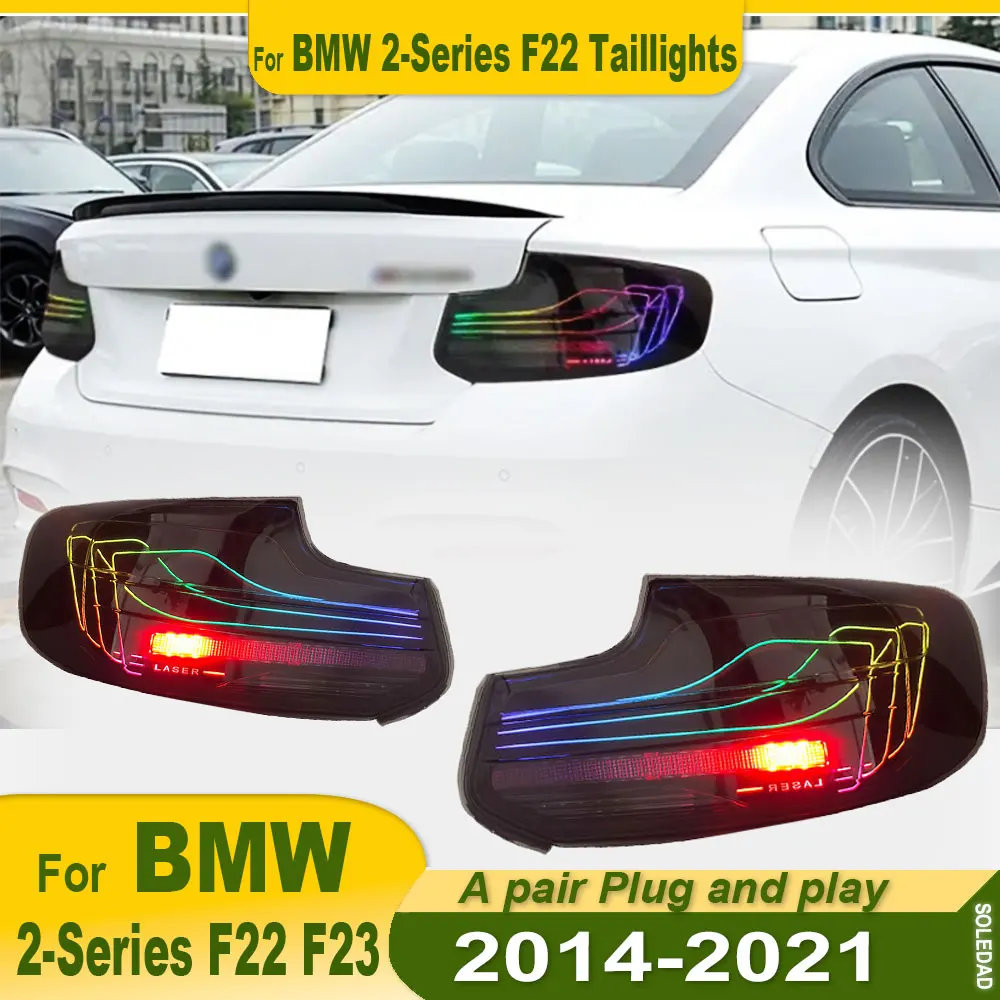 2pcs For 2014-2021 BMW 2 series F22 tail light assembly F23 M2 modified LED new running lights water turn signal  brake lights