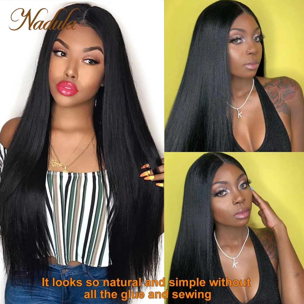 Nadula U Part Wig Natural Straight Human Hair Wigs Brazilian Straight Hair Wigs For Black Women 100% Human Hair Wig Easy & Quick