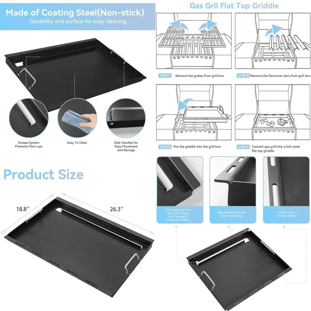 

Weber Genesis II 300 Series 18.7 Flat Top Griddle Insert, Compatible with GS4 E-310/315/325/330/335 S-310/335 Grills