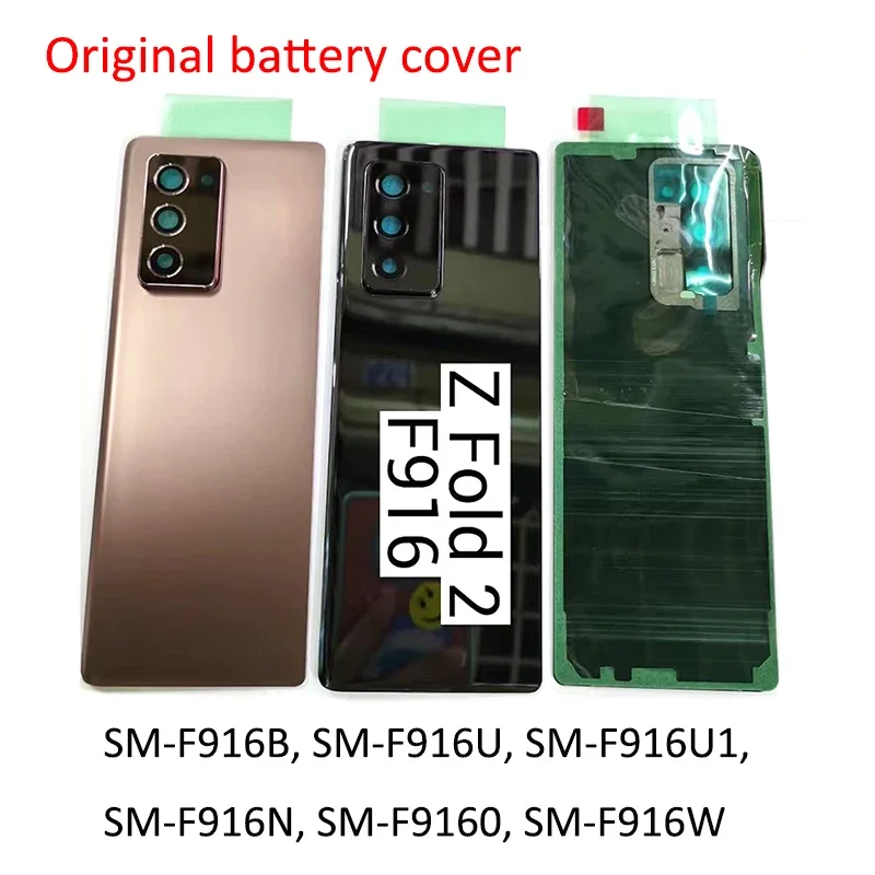 

For Samsung Galaxy Z Fold2 5G Z Fold 2 F916 F916B F916U Back Rear Glass Battery Cover Housing Replacement Camera Lens