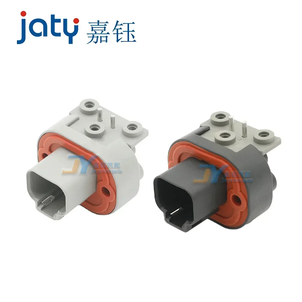 Jaty Jaty1set 2Pin DT13-2P/DT13-2PB Automotive Waterproof Connector Straight Pin Holder PCB Solder Panel End Socket Connector