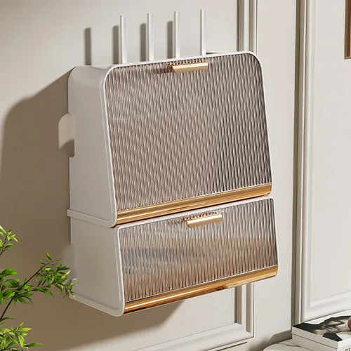 Caja de almacenamiento para enrutador Wifi, Cable de enchufe, módem óptico, caja de organización de Cable de red, estante decodificador decodificador sin perforación montado en la pared