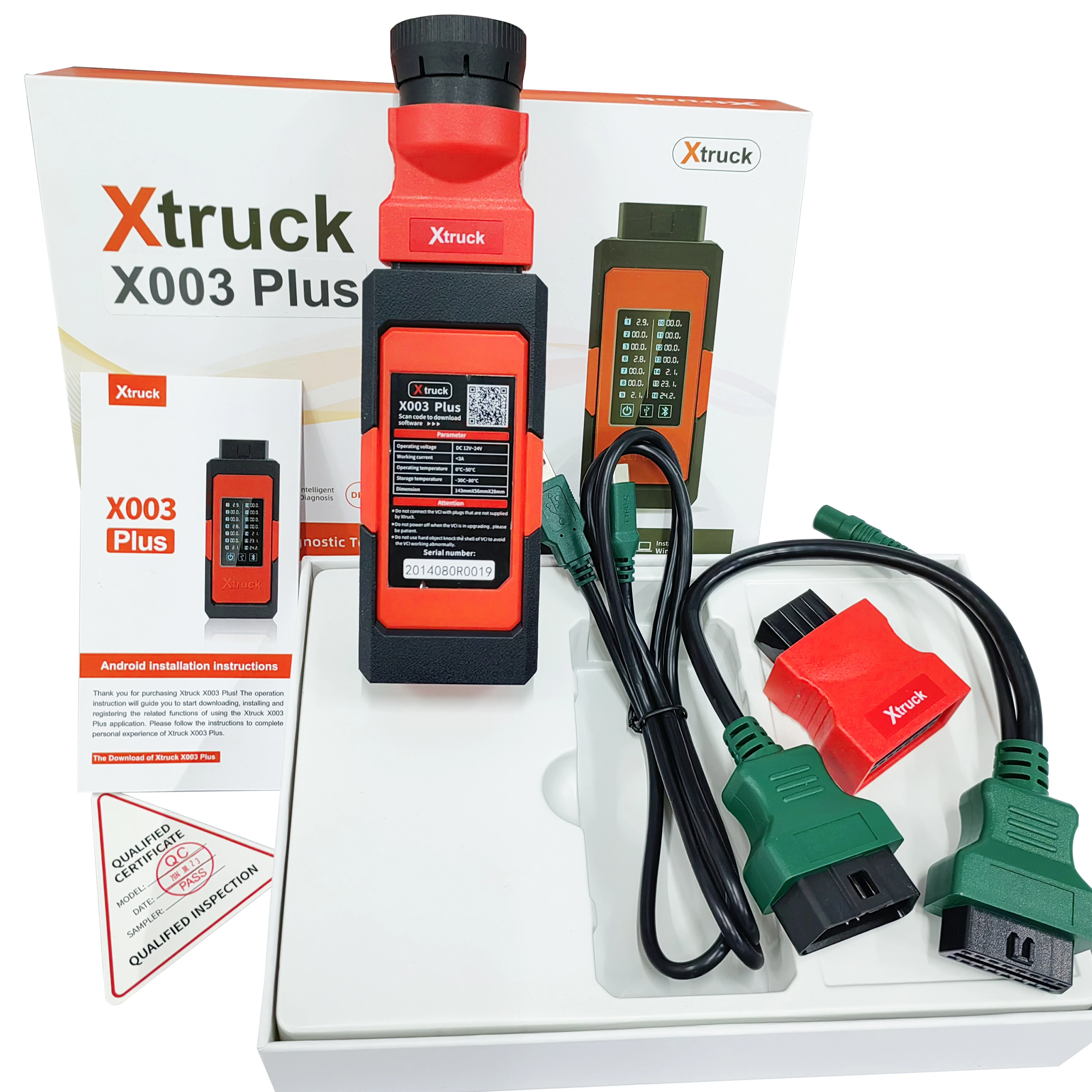 For X truck X003 Support Intelligent diagnosis for in-line6/V-olvo/V-CI3 reading and flashing fault code Heavy Duty Truck Diagno