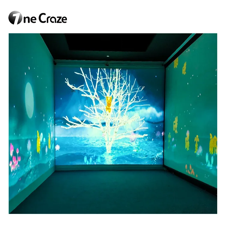Original virtual reality video screen display software system 3d hologram immersive interactive wall floor projector