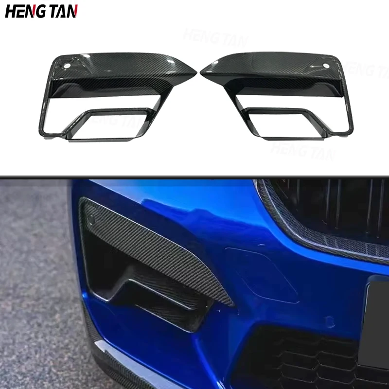 

Carbon Fiber Front Bumper Air Vent Trim Splitter Cover Fog Ligth Intake Lamp Frame Fit For BMW F90 M5 LCI 2022-2023 Body kit