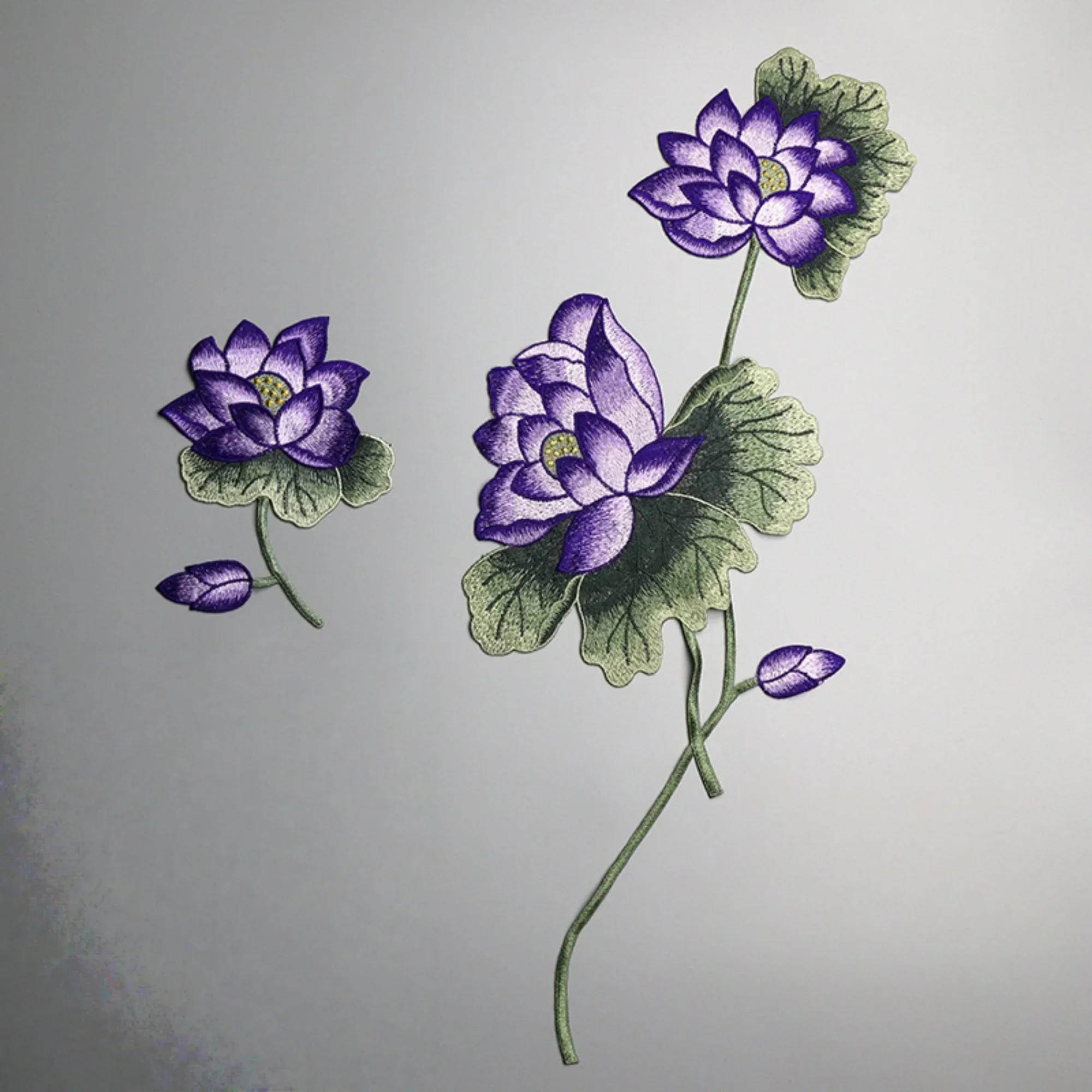 14x18 см/24x62 см ткань с вышивкой лотоса в китайском стиле для украшения одежды; без клея, аппликация, сшитая вручную стиль.