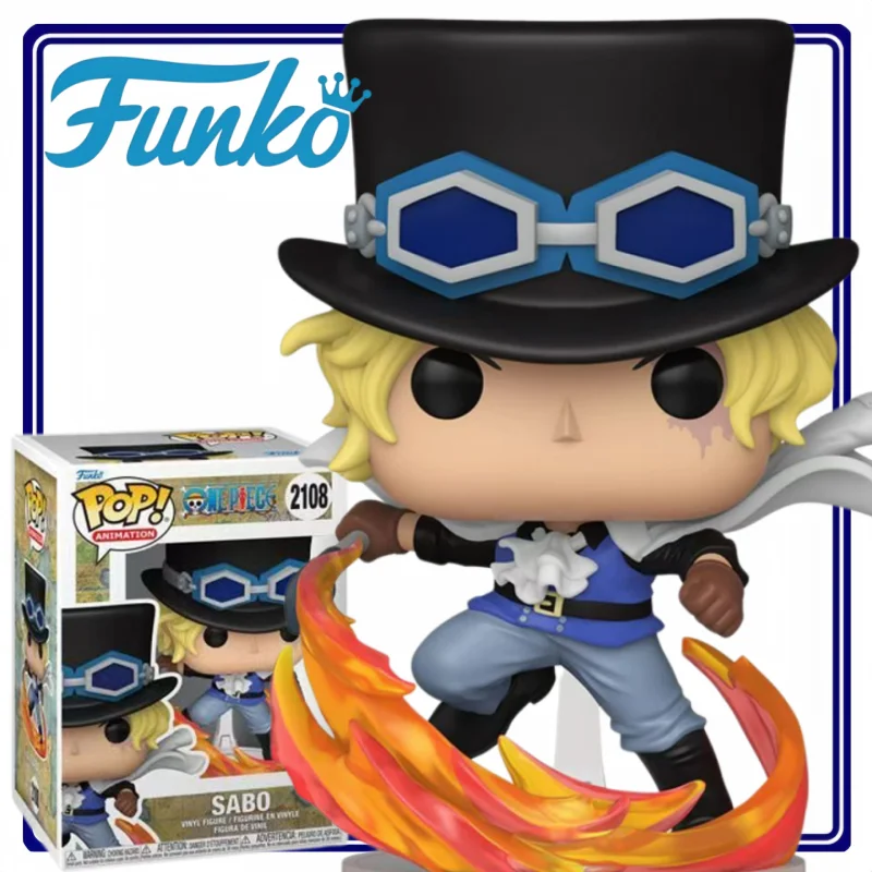 Nuevo Funko POP Oficial de One Piece, Figura de Sabo, Mercancía de Anime, Regalo Navideño, Juguete de Moda, Decoración de Escritorio