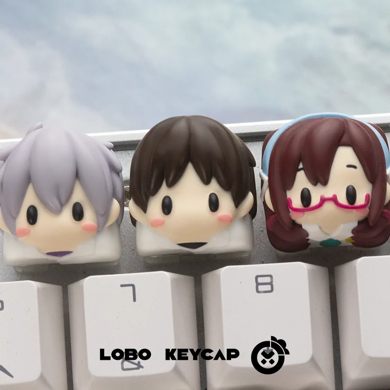 Keycap Bertema Anime Eva Cherry R4 Profil Resin Keyboard Mekanik Kustom Koleksi Kartun Esc Hadiah Liburan Keycap