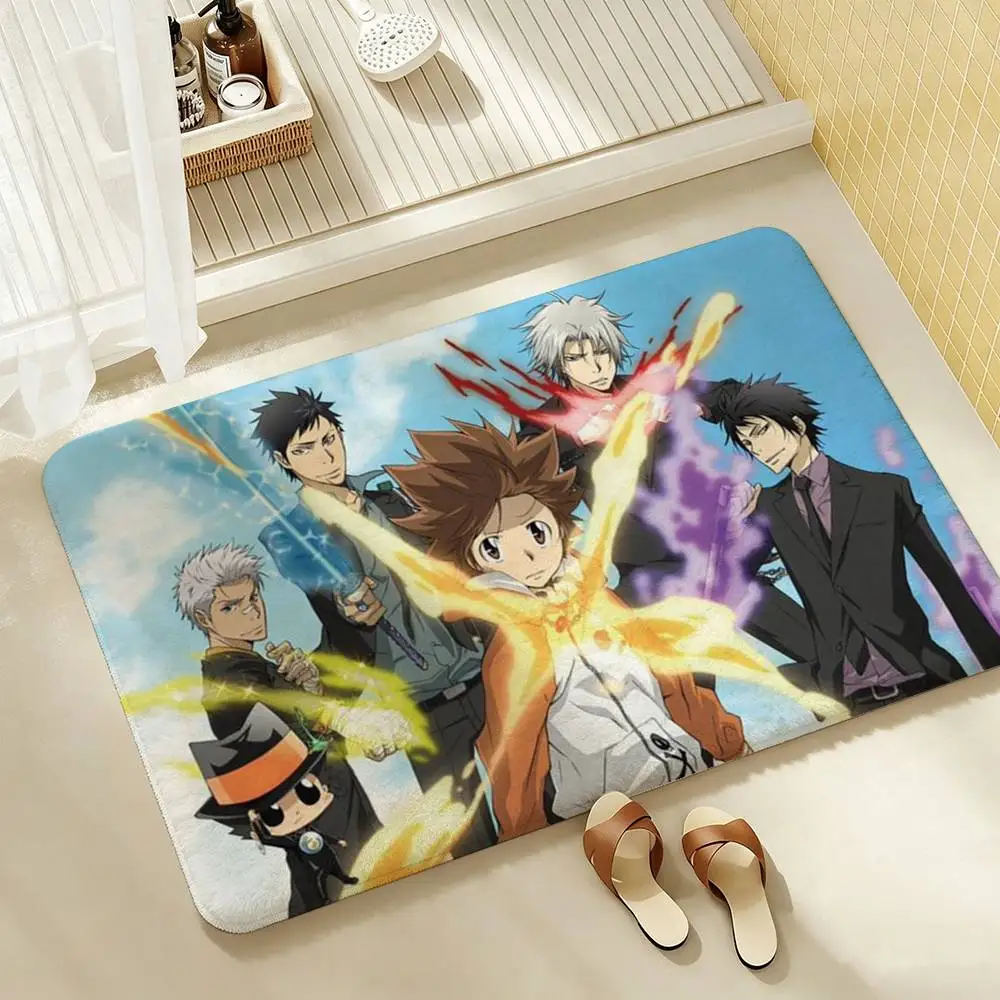 Hitman Reborn Classic 2000s Anime Shower Room Absorbent Small Floor Mat Soft Comfortable Decorative Foot Mat