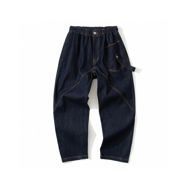 

KAPITAL Vintage Retro Wide Legs Men's and Women's Jeans Striped Cross Color Casual Pants