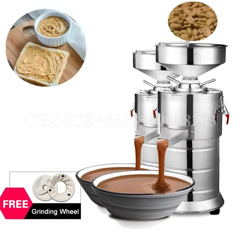 Commercial Electric Peanut Butter Maker Automatic Walnuts Sesame Colloid Mill Making Pulping Machine Almond Nuts Grinder