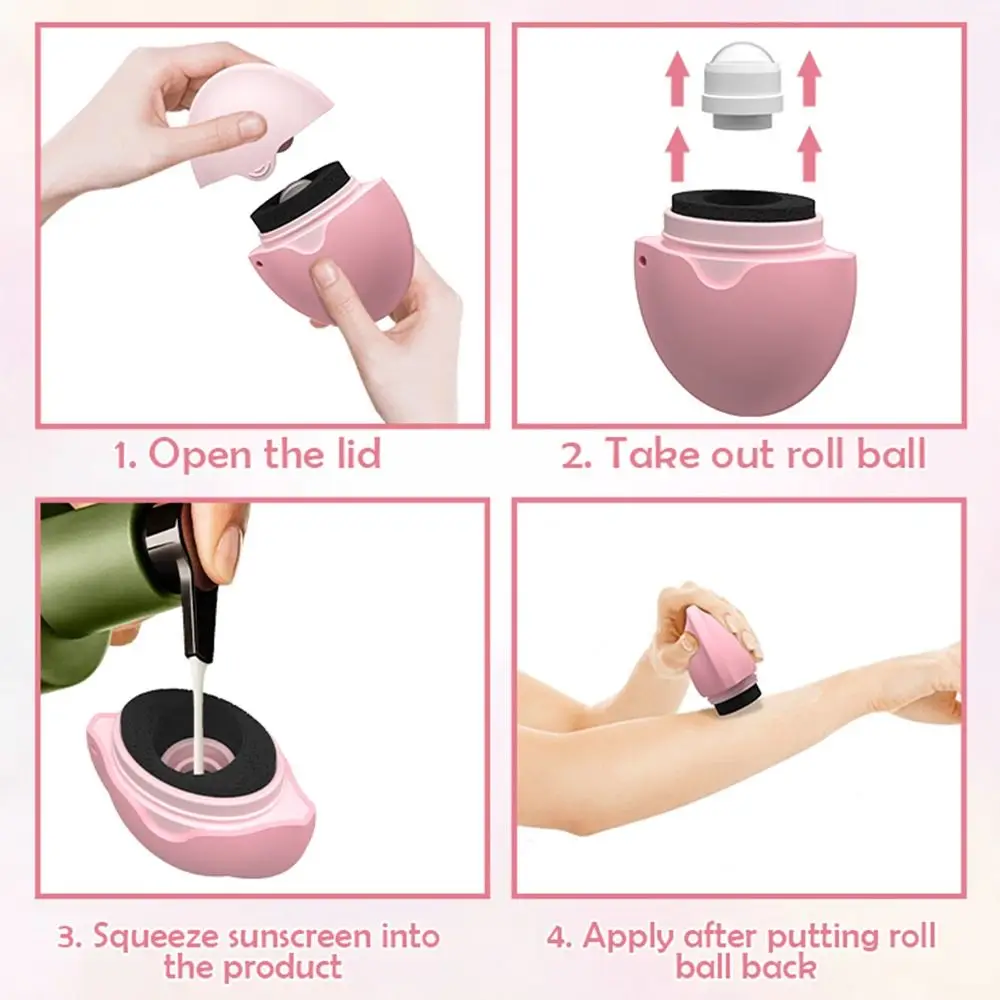 Silicone Suncream Roller Applicator Refillable Oval Isolation Lotion Cream Bottles Stitching Color Cosmetics Tool Travel