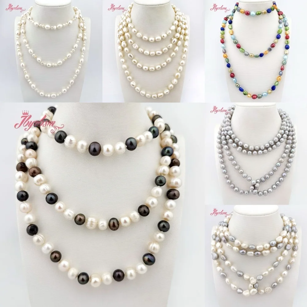 Natural  Freshwater Pearl Stone Beads Fashion Style Handwork Not Button For Woman Christmas Gift Necklace