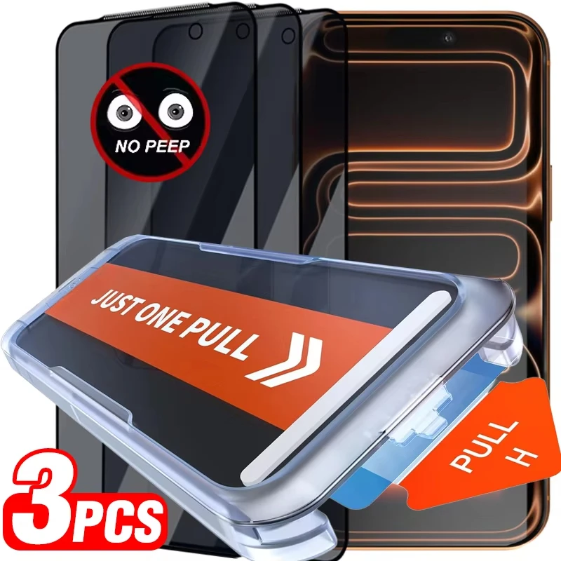 

Простая установка защитной пленки для экрана для iPhone 15, 16, 14, 13, 11, 12, 17 Pro Max Air 16e 7 8 SE Mini XR XS, антишпионское закаленное стекло