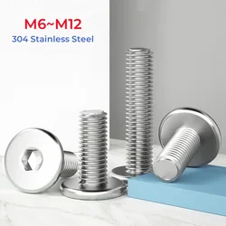 304 Stainless Steel CM Ultrathin Hex Socket Flat Wafer Head Screw M6 M8 M10 M12 Allen Hexagon Ultra Thin Head Bolt