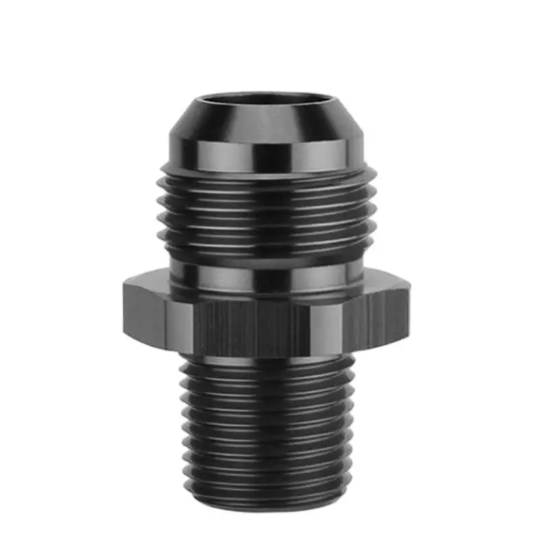 AN12 AN 12) to 1/2NPT  3/4NPT Straight Adapter aluminum  black