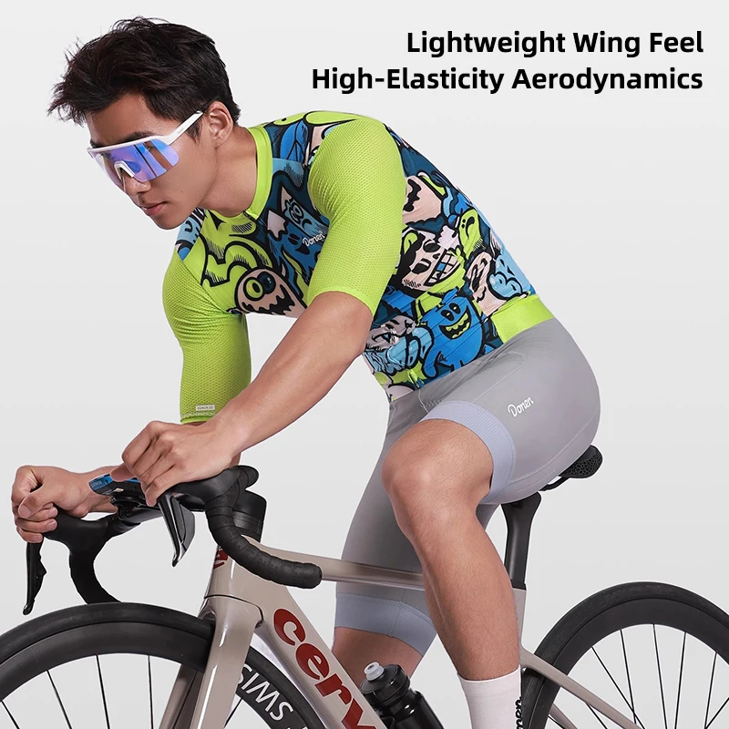

DONEN Cycling Jersey Short Sleeve Men Summer Thin Breathable High Elastic Casual Top Clothing MTB Road Bike Apparel
