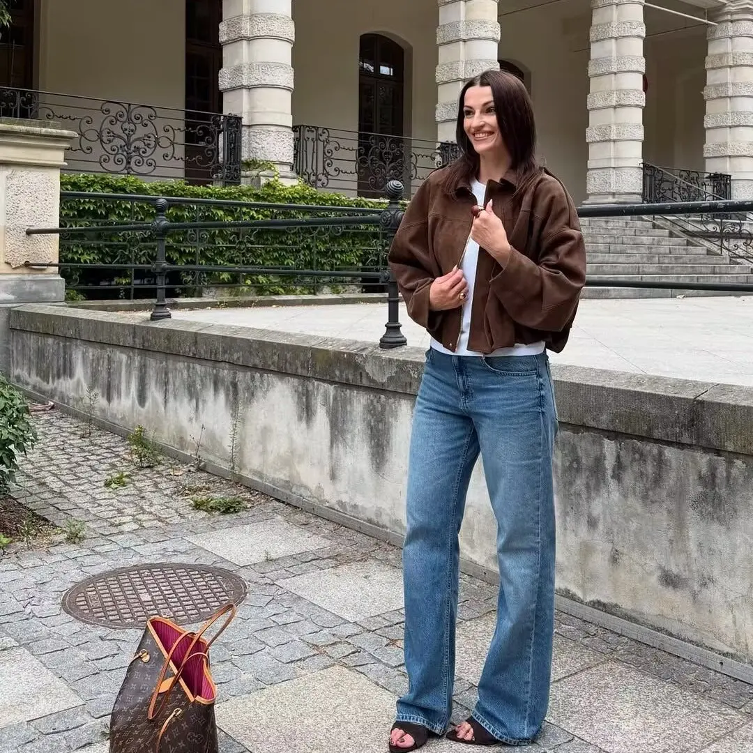 

ZAAR Design, винтажная утягивающая модная 3-цветная замшевая текстура, верхняя одежда-пилот Jaet, женская теплая полиэстеровая одежда прямого кроя