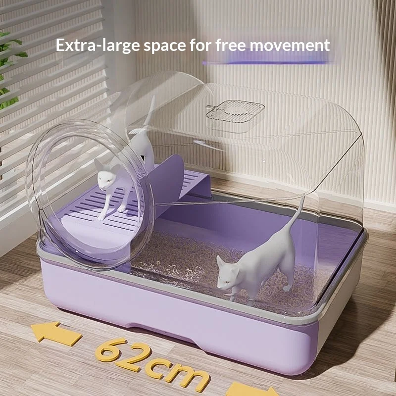 Arenero cerrado para gatos con control de olores y anti-salpicaduras - imagen 5
