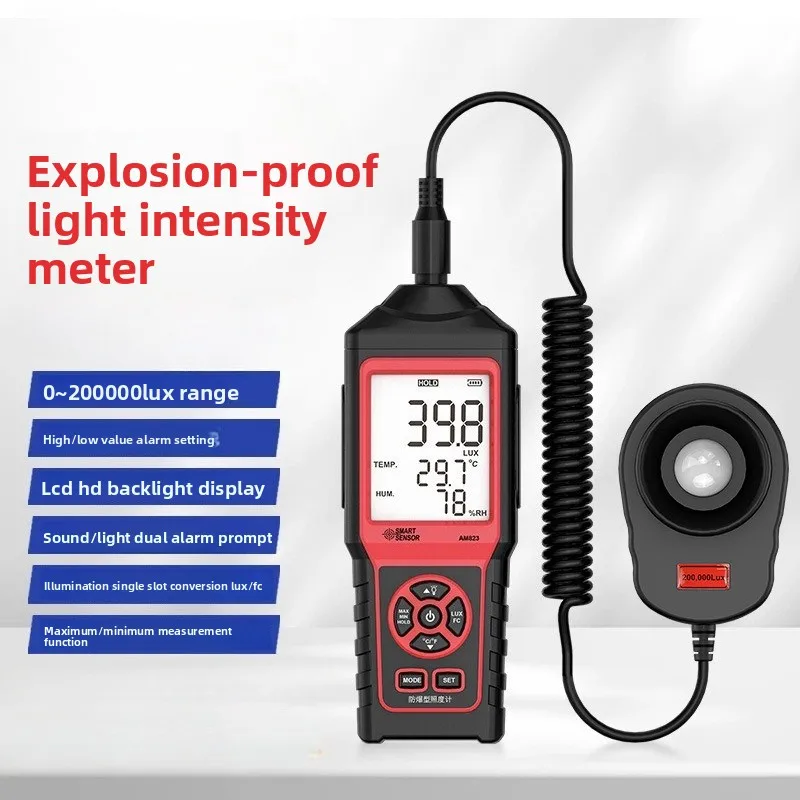 

AM823 Высокоточный взрывозащищенный разъемный осветиметр для измерения яркости Фотометр Тестер яркости