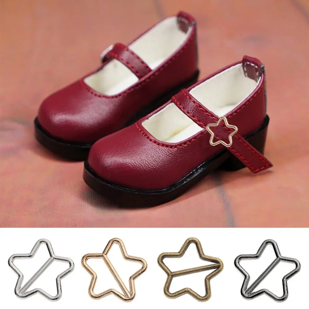 20PCS 4 Colors 7mm Mini Ultra-small Star Tri-glide Belt Buckle Doll Bags Buckles DIY Doll Buttons Shoes Dolls Accessories