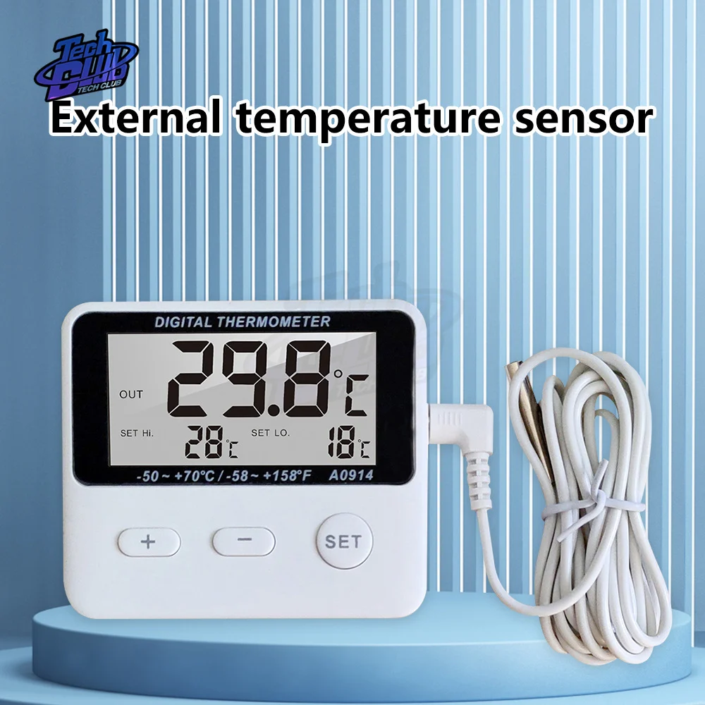 Mini LCD Digital Probe Sensor Thermometer Water Tank Swimming Pool Refrigerator Aquarium Wine Cellar Thermometer for Home Supply