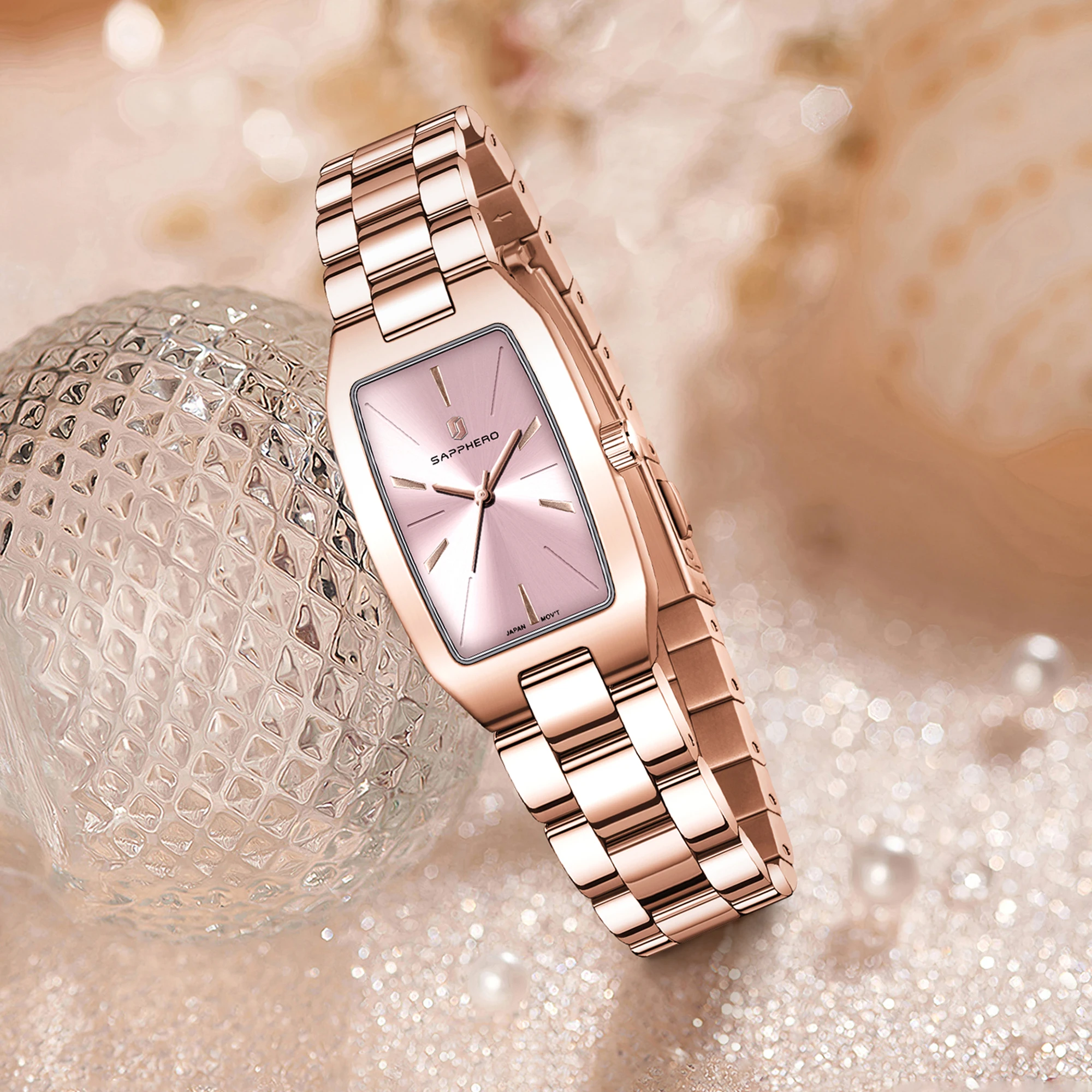 SAPPHEROLuxury Women's Watch Stainless Steel Strap Waterproof Watch Ultra-thin Dial  Fashion Simple Women's Watch Accurate Watch