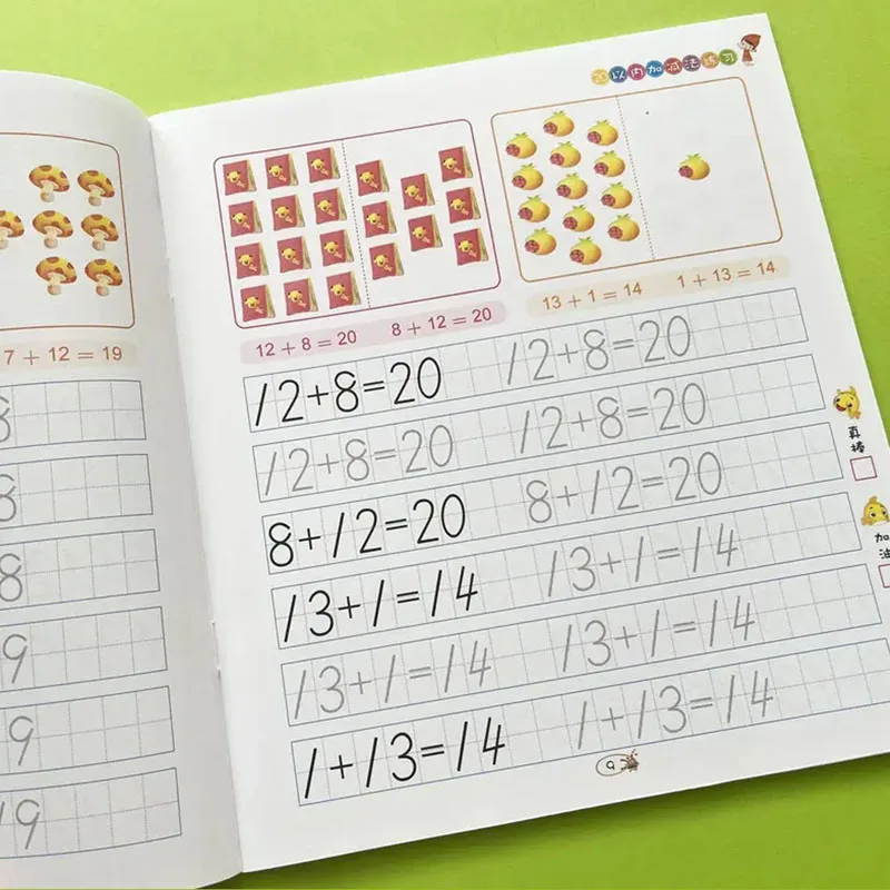 2 ejercicios de seguimiento para niños - Vocabulario en inglés y ejercicios de matemáticas con números - ayuda de escritura para el aprendizaje temprano