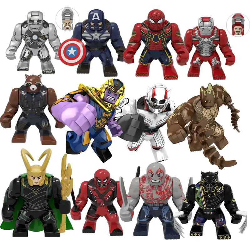 

Marvel Superhero Mini Block Toy Animal Figure Thanos Spider Man Puzzle Assembly Block DIY Handmade Toy Children's Birthday Gift