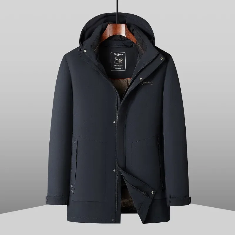 New Arrival Fashion Suepr Large Winter Men's Mid Length Stand Up Collar Hooded Detachable Down Jacket Plus Size 3XL- 7XL 8XL