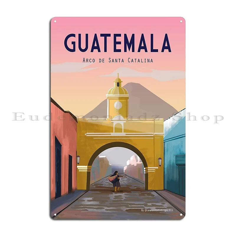 Guatemala Travel Poster Antigua Guatemala Wall D%C3%A9cor Metal Sign Retro Printing Bar Cave Pub Customize Tin Sign Poster