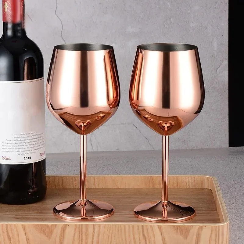 500ml Luxury Stainless Steel Wine Glass Durable Anti Drop  Reusable Cold Drink Cup Suitable for Bar Party Wine Tasting Drinkware