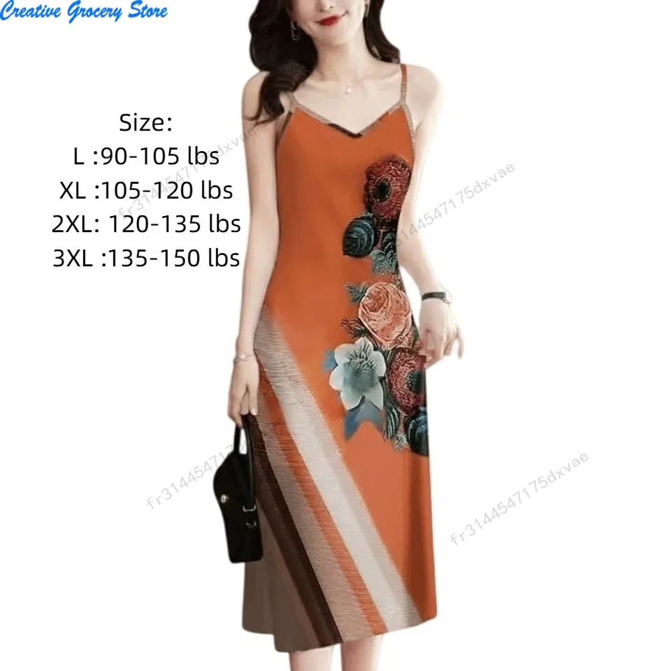 Vestido Bohemio Floral de Tirantes para Mujer 2026, Escote en V, Sin Mangas, Largo Medio, Casual de Verano para Playa, Tallas L-3XL 6