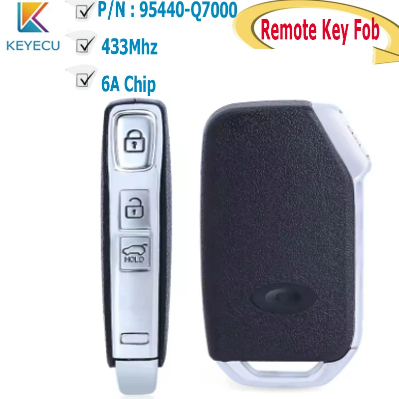 

KEYECU Proximity Smart Remote Key for Kia Seltos 2024 433MHz 6A Chip P/N: 95440-Q7000 FCCID: NY0SYEC5F0B1907 3Buttons
