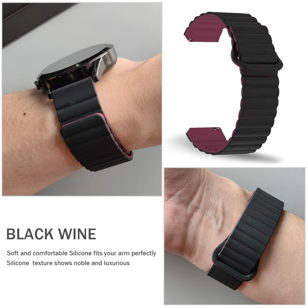 Magnetic Wrist Strap for Samsung Galaxy Watch Band 4 3 41/45mm Soft Silicone Straps for Galaxy 42/46mm Active 2 Bracelet 20/22mm image 4