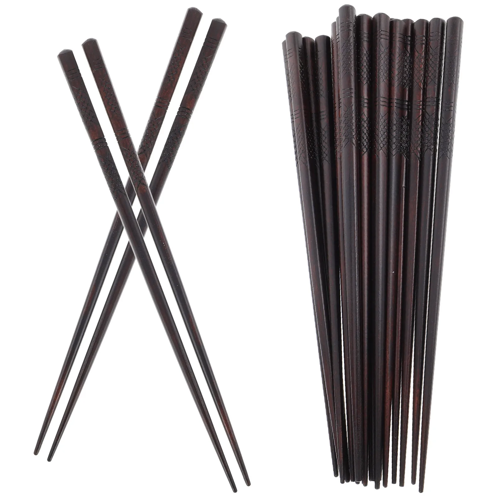 

20pcs Wooden Chopsticks Reusable Heat Resistant For Cooking Eating Dishwasher Safe Long Chopstick Set Bulk Wood Chopsticks