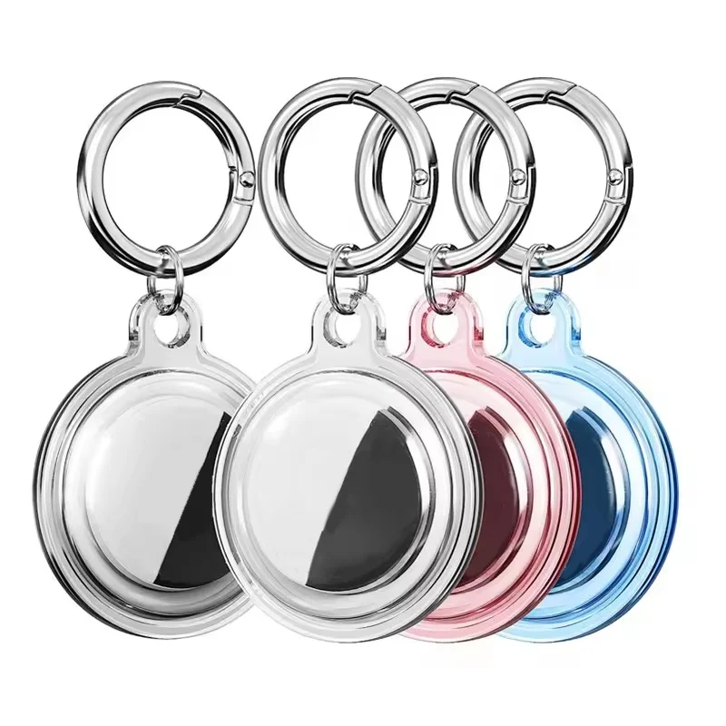 For Apple Airtag Case Transparent Waterproof TPU Cover With Anti-lost Keychain Dog Cat Pet Collar Tracker Protective Full Cover