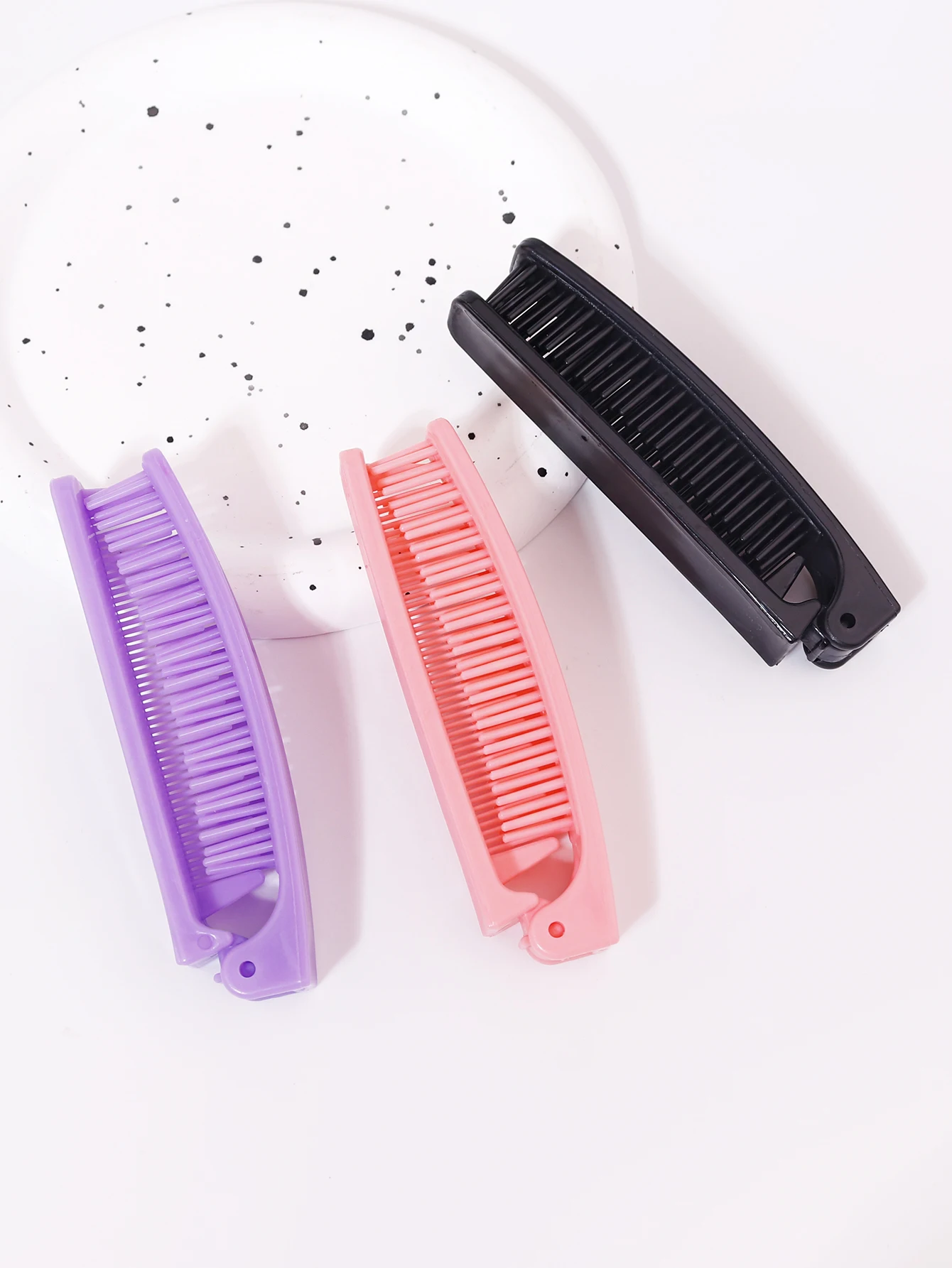 1/3pcs Travel Portable Fashionable Comb, Foldable Anti-Static Plastic Comb, Compact Pocket Comb, Special for Real Hair Wigs